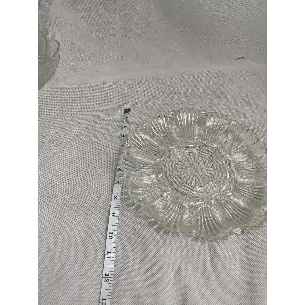 Deviled Egg Oyster Platter vintage ‎ 10x10x1
